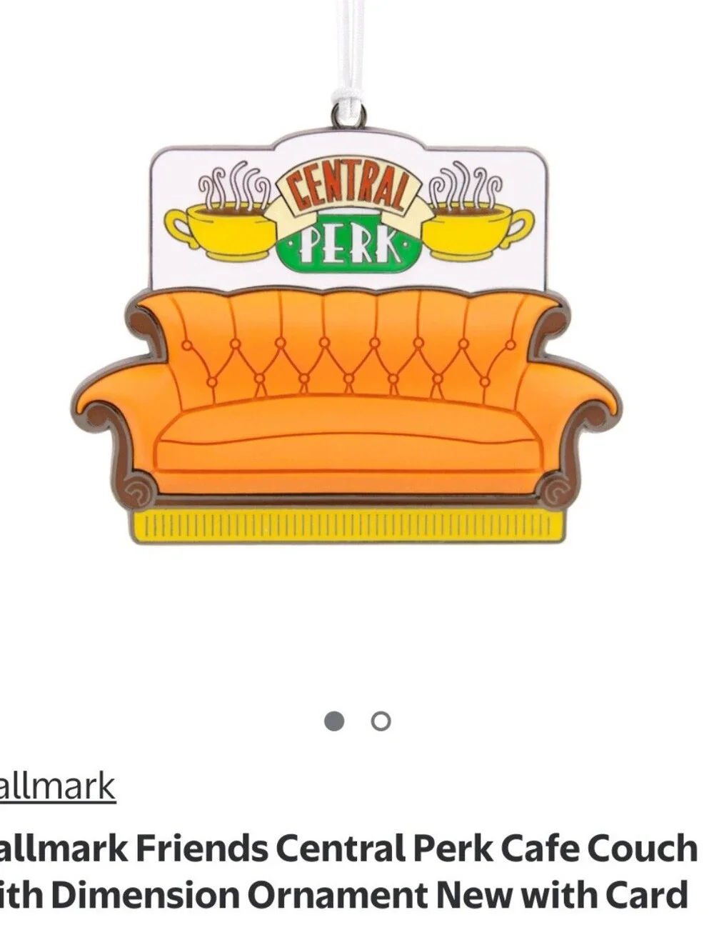 Hallmark Friends Central Perk Orange Couch Ornament NEW Metal Universal Studios